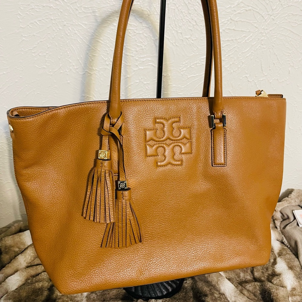 Tory Burch Thea Tan Leather Tote Bag